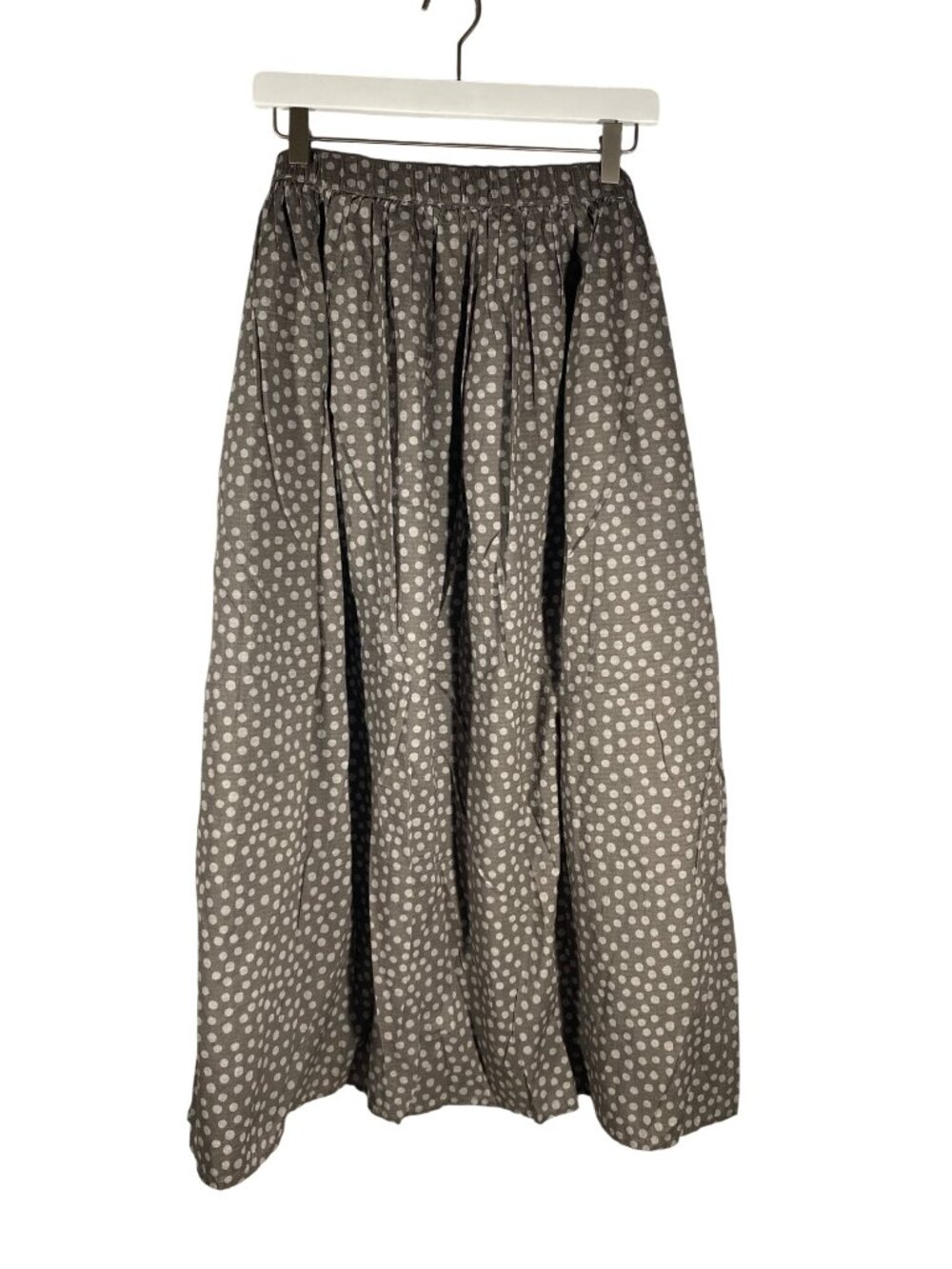Gudrun Sjödén Gray Polka Dot Organic Cotton Maxi Skirt With Elastic Waist Size L - Picture 3 of 10